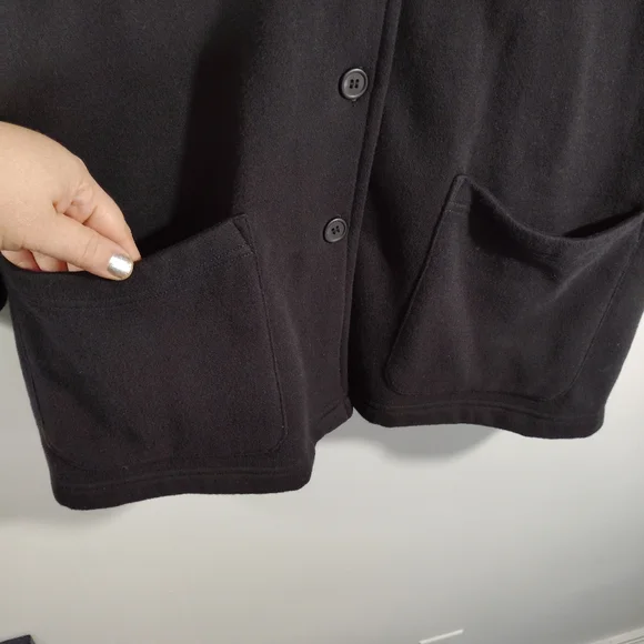 2X Jones New York Cozy Soft Jacket Long Coat Charcoal Gray Pockets Button Down - Picture 5 of 14